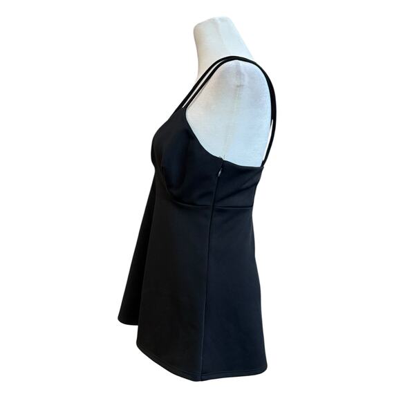 Express Babydoll Top Women Small Black Straps Fairy Grunge Y2K Flowy Stretch New - Picture 2 of 8